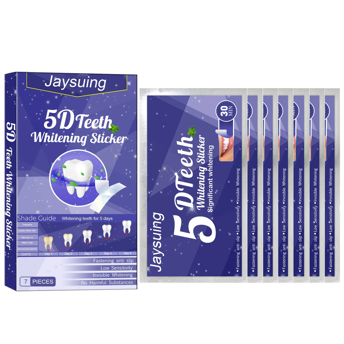 Professional Teeth Whitening Strips Kit – 7 Treatments for Brighter Smile