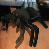 Giant Black Spider Plush – Super Soft Realistic Stuffed Animal for Halloween Decor