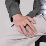Men’s Vintage Rotating Stainless Steel Mood Ring – Carved Eye of God Design