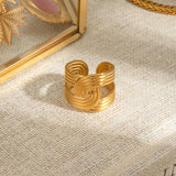 Minimalist Wide Band Ring – 18K Gold Plated Stainless Steel, Waterproof & Chic