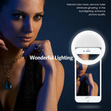 Portable LED Selfie Ring Light – USB Rechargeable Clip-On Fill Light for iPhone, Android & Livestreaming