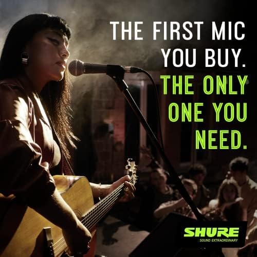Dynamic Cardioid Vocal Microphone with Shock Mount, Pop Filter, and XLR Connector – Ideal for Live Performances and Studio Recording