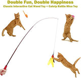 Interactive Cat Teaser Wand Set – Feather & Bell Toys for Fun Playtime (5pcs/10pcs)