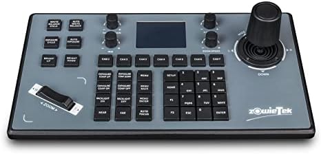 PTZ IP Camera Controller with 4D Joystick, LCD Display, PoE, and Multi-Protocol Support