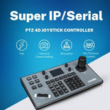 PTZ IP Camera Controller with 4D Joystick, LCD Display, PoE, and Multi-Protocol Support