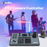 PTZ IP Camera Controller with 4D Joystick, LCD Display, PoE, and Multi-Protocol Support
