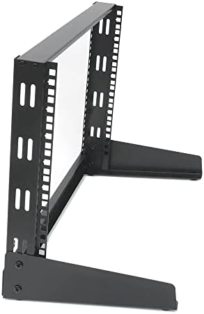 8U 19-Inch 2-Post Open Frame Server Rack with Reinforced Beam for Floor or Desktop Use