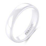 Anillo minimalista de cerámica blanca: elegante alianza de boda y compromiso para hombres y mujeres