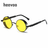 Metal Steampunk Round Sunglasses – Vintage Designer Shades for Men & Women