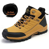 Men's Winter Snow Boots – Warm Plush Lined Leather Boots with Lace-Up Closure