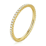 Platinum-Plated CZ Eternity Ring – 925 Sterling Silver Stackable Band