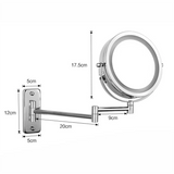 Adjustable Wall-Mounted LED Makeup Mirror with Multiple Magnifications