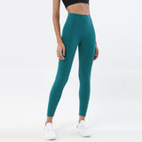 Women's High-Waist Nylon Yoga Leggings with Hidden Pocket