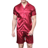 Men’s Silk Satin Pajama Set – Comfortable and Stylish Sleepwear with Elastic Waist