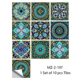 Mandala Crystal Hard Film Tiles Wall Stickers – Waterproof PVC Peel & Stick Decals for Kitchen, Bathroom, and Home Decor