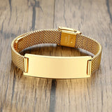 Custom Engraved Stainless Steel Bracelet for Men - Personalized Name Gift