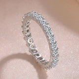 Elegant 925 Sterling Silver Zircon Cocktail Ring for Women