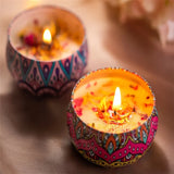Handmade Scented Candle in Decorative Tin – Natural Soy Wax for Home Fragrance & Relaxation