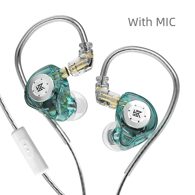 Auriculares internos dinámicos con micrófono y circuito magnético dual KZ EDX Pro: sonido de alta fidelidad para música y deportes