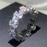 Elegant 925 Sterling Silver Diamond Wedding Ring for Women