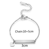 Custom Engraved Couple Name Bracelet – Romantic Stainless Steel Link Design