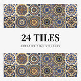 Pegatinas de PVC para azulejos, 24 unidades: fáciles de despegar y pegar para superficies lisas, decoración del hogar para paredes, pisos y más