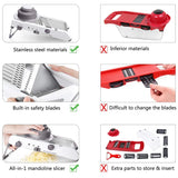 Adjustable Stainless Steel Mandoline Slicer – Multi-Function Vegetable Cutter & Grater