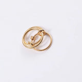 Anillo de múltiples capas con forma de bucle de EBbelle: acero inoxidable chapado en oro de 18 quilates, joyería hipoalergénica y que no se deslustra para mujeres