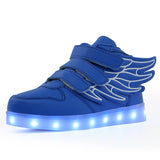 Kids' LED Light-Up Wing Sneakers – USB Rechargeable Luminous Shoes for Boys & Girls (Ages 3–12)