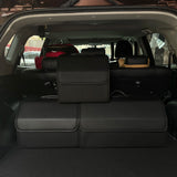 PU Leather Car Trunk Organizer Box with Lid | Foldable Auto Storage Bag for Vehicle Cargo
