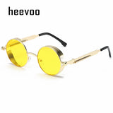 Metal Steampunk Round Sunglasses – Vintage Designer Shades for Men & Women