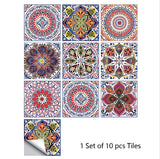 Mandala Style Crystal Hard Tile Wall Stickers - Peel & Stick Home Decor