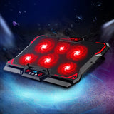 COOLCOLD 17-Inch Gaming Laptop Cooling Pad – Six Fans, LED Screen & Dual USB Ports