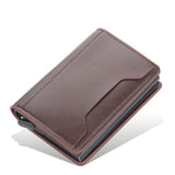 Slim RFID-Blocking Leather Wallet for Men – Compact Trifold Card Holder with Cash Pocket
