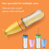 Silicone Baby Feeding Bottle with Spoon – BPA-Free Squeeze Feeder for Infants 4M+