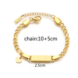 Custom Engraved Couple Name Bracelet – Romantic Stainless Steel Link Design