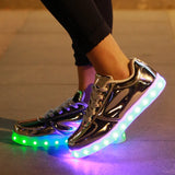 Light-Up Sequin Casual Shoes for Adults – Breathable Lace-Up Sneakers