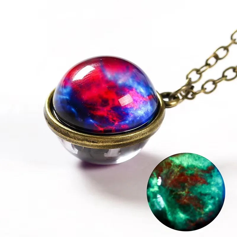 Trendy Round Pendant Glass Necklace – Unisex Fashion Statement