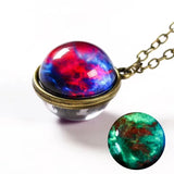 Trendy Round Pendant Glass Necklace – Unisex Fashion Statement