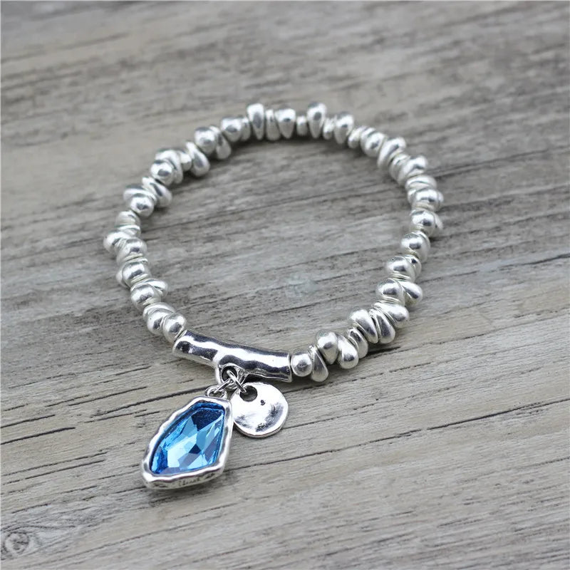 Adjustable Crystal Heart Charm Bracelet for Women