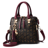 Stylish PU Leather Casual Tote Bag with Tassel Decoration for Women
