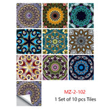 Mandala Style Crystal Hard Tile Wall Stickers - Peel & Stick Home Decor