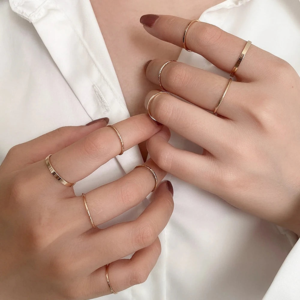 Anillo de estado de ánimo geométrico moderno: elegante alianza de boda para mujer