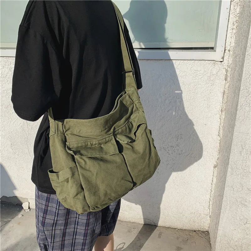 Large-Capacity Canvas Shoulder Bag – Stylish & Functional for Everyday Use