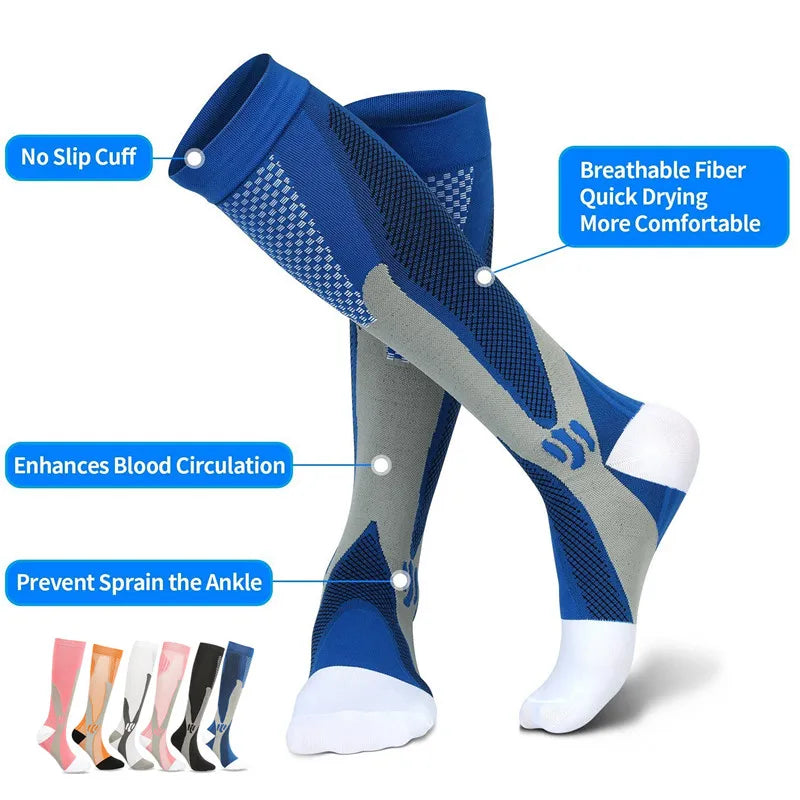 Unisex Compression Socks – Enhanced Circulation & Muscle Support