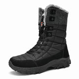 Men’s Winter Snow Boots – Waterproof Lace-Up Ankle Boots with Plush Lining for Cold Weather