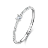 Square CZ Engagement Ring – Gold-Plated 925 Sterling Silver Wedding Band