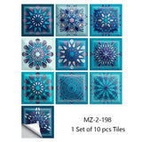 Mandala Crystal Hard Film Tiles Wall Stickers – Waterproof PVC Peel & Stick Decals for Kitchen, Bathroom, and Home Decor