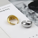 Anillo geométrico ajustable de plata de ley 925 de VENTFILLE: anillo unisex punk suave para fiestas y uso diario