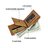 Custom Engraved Leather Wallet for Men – Personalized Photo & Name PU Leather Billfold